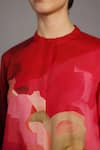 Buy_Clos_Fuchsia Linen Round Neck Pink Designer Kurta And Pant Set _Online_at_Aza_Fashions
