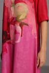 Shop_Clos_Fuchsia Linen Round Neck Pink Designer Kurta And Pant Set _Online_at_Aza_Fashions