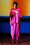 Buy_Clos_Fuchsia Round Neck Pink Designer Kaftan And Dhoti Set _Online_at_Aza_Fashions
