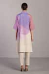 Shop_Clos_Multi Color Collared Pastel Multicolor Designer Kurta And Pant Set _at_Aza_Fashions