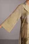 Buy_Clos_Linen Shawl , Notched , Round Moss Green Designer Jacket And Pant Set _Online_at_Aza_Fashions