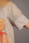 Buy_Clos_Peach Round Neck And Grey Korean Linen Dress 