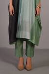 Buy_Clos_Black Linen, Silk Split V-neck Designer Abstract Kaftan And Pant Set _Online_at_Aza_Fashions