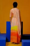 Shop_Clos_Orange Linen Round Neck Bright And Yellow Silk Saree Set _at_Aza_Fashions
