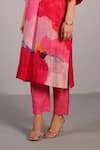 Buy_Clos_Blush Linen, Silk Round Neck Designer Pink Kurta And Pant Set _Online_at_Aza_Fashions