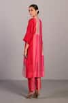 Buy_Clos_Blush Linen, Silk Round Neck Designer Pink Kurta And Pant Set 