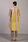 Shop_Clos_Beige Linen, Silk Collared Designer Kurta And Pant Set _at_Aza_Fashions