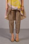 Buy_Clos_Beige Linen, Silk Collared Designer Kurta And Pant Set _Online_at_Aza_Fashions