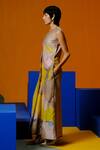 Buy_Clos_Beige Linen, Silk V-neck Designer Jumpsuit _Online_at_Aza_Fashions