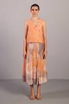 Buy_Clos_Orange Linen, Silk V-neck Soft Grey And Designer Waistcoat Set _Online_at_Aza_Fashions