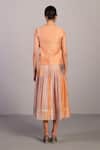 Shop_Clos_Orange Linen, Silk V-neck Soft Grey And Designer Waistcoat Set _at_Aza_Fashions