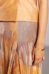 Shop_Clos_Orange Linen, Silk V-neck Soft Grey And Designer Waistcoat Set _Online_at_Aza_Fashions