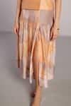 Clos_Orange Linen, Silk V-neck Soft Grey And Designer Waistcoat Set _at_Aza_Fashions
