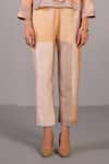 Clos_Orange Linen, Silk Collared Soft Grey And Set _Online_at_Aza_Fashions