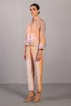 Buy_Clos_Orange Linen, Silk Collared Soft Grey And Set _Online_at_Aza_Fashions