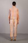 Shop_Clos_Orange Linen, Silk Collared Soft Grey And Set _at_Aza_Fashions