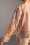 Clos_Orange Linen, Silk Collared Soft Grey And Set _at_Aza_Fashions
