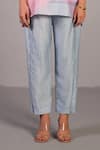 Buy_Clos_Blue Linen, Silk Collared Designer Shirt And Pant Set _Online_at_Aza_Fashions