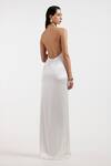 Shop_Deme By Gabriella_White Satin Halter Neck Designer Gown _at_Aza_Fashions