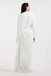 Shop_Deme By Gabriella_Off White Asymmetric Designer Gown _at_Aza_Fashions
