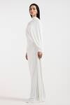 Buy_Deme By Gabriella_Off White Asymmetric Designer Gown _Online_at_Aza_Fashions