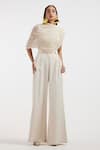 Buy_Deme By Gabriella_Off White Designer Pleated Top And Pant Set _Online_at_Aza_Fashions