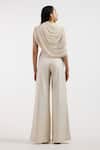 Deme By Gabriella_Off White Designer Pleated Top And Pant Set _Online