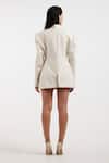 Shop_Deme By Gabriella_Off White Shawl Neck Cleo Blazer Dress _at_Aza_Fashions
