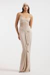 Buy_Deme By Gabriella_Ivory Round Neck Designer Elora Dress _at_Aza_Fashions