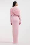 Shop_Deme By Gabriella_Pink Designer Draped Dress _at_Aza_Fashions