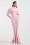 Deme By Gabriella_Pink Designer Draped Dress _Online_at_Aza_Fashions