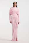 Buy_Deme By Gabriella_Pink Designer Draped Dress _Online_at_Aza_Fashions