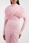Buy_Deme By Gabriella_Pink Designer Draped Dress 