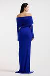 Shop_Deme By Gabriella_Blue Off-shoulder Royal Designer Gown _at_Aza_Fashions