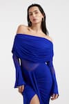 Buy_Deme By Gabriella_Blue Off-shoulder Royal Designer Gown 