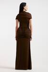 Shop_Deme By Gabriella_Brown Asymmetric Expresso Draped Dress _at_Aza_Fashions