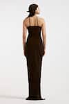 Shop_Deme By Gabriella_Brown Halter Neck Expresso Designer Dress _at_Aza_Fashions