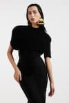 Shop_Deme By Gabriella_Black High Neck Designer Isadora Gown And Cape Set _Online_at_Aza_Fashions
