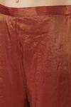 Buy_Dori & CO._Red Silk, Tissue Embroidery V-neck Ruby Metal Hand Kurta Set _Online_at_Aza_Fashions