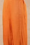 Shop_Dori & CO._Orange Embroidery V-neck Tangerine Kurta And Pants Set _Online_at_Aza_Fashions