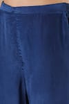 Dori & CO._Blue Embroidery V-neck Metal Hand Silk Kurta Set _Online_at_Aza_Fashions