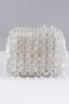 Shop_Modarta_White Crystals, Beads Designer Bucket Bag With _at_Aza_Fashions
