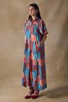 Pocketful Of Cherrie_Collared Asilah Stripe Asymmetrical Dress _Online_at_Aza_Fashions