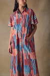 Shop_Pocketful Of Cherrie_Collared Asilah Stripe Asymmetrical Dress _Online_at_Aza_Fashions
