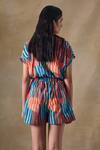 Shop_Pocketful Of Cherrie_Multi Color Hand Drawn Stripe Relaxed Shorts _at_Aza_Fashions