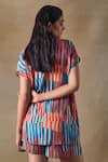 Pocketful Of Cherrie_Multi Color Hand Drawn Stripe Relaxed Shorts _at_Aza_Fashions