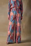 Shop_Pocketful Of Cherrie_Multi Color Collared Hand Drawn Stripe Drawstring Shirt _Online_at_Aza_Fashions