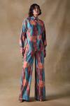 Buy_Pocketful Of Cherrie_ Multi Color Stripe Straight Trousers _at_Aza_Fashions