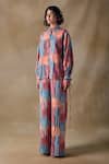 Pocketful Of Cherrie_ Multi Color Stripe Straight Trousers _Online_at_Aza_Fashions