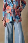 Buy_Pocketful Of Cherrie_ Hand Drawn Stripe Blazer _Online_at_Aza_Fashions